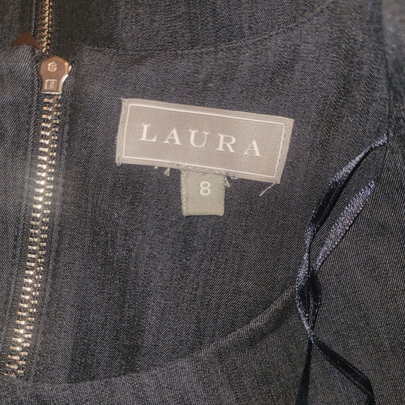 Laura Navy Blue Sleeveless Sheath Dress 8 - Picture 7 of 7